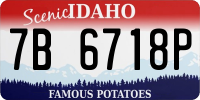 ID license plate 7B6718P
