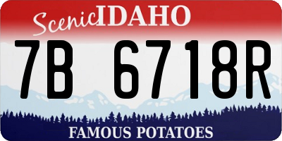 ID license plate 7B6718R
