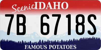 ID license plate 7B6718S