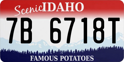 ID license plate 7B6718T