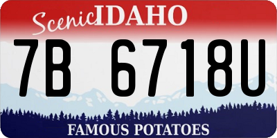 ID license plate 7B6718U