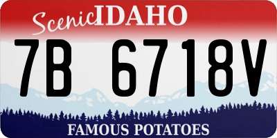 ID license plate 7B6718V