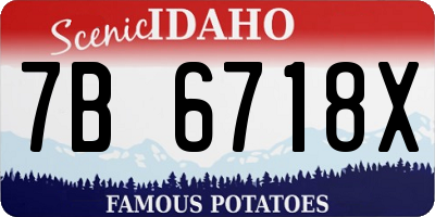 ID license plate 7B6718X