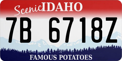 ID license plate 7B6718Z