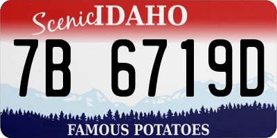 ID license plate 7B6719D
