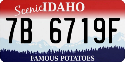 ID license plate 7B6719F