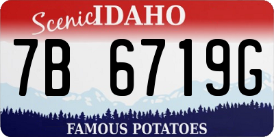 ID license plate 7B6719G