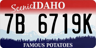 ID license plate 7B6719K