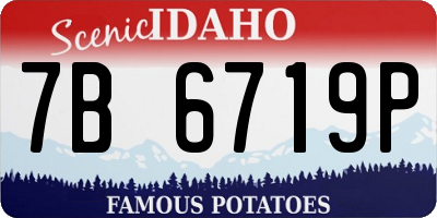 ID license plate 7B6719P