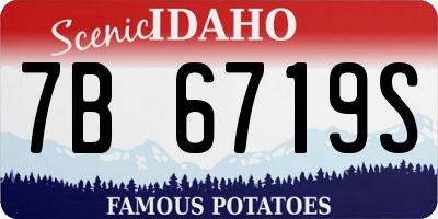 ID license plate 7B6719S