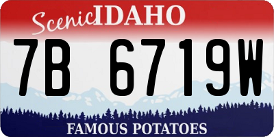ID license plate 7B6719W