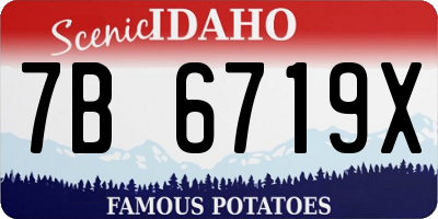 ID license plate 7B6719X