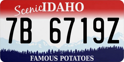 ID license plate 7B6719Z