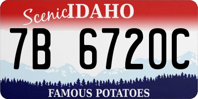 ID license plate 7B6720C