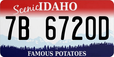 ID license plate 7B6720D