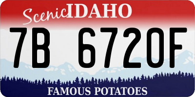 ID license plate 7B6720F