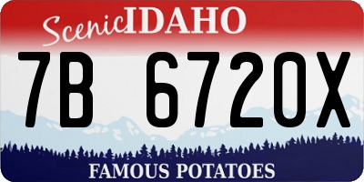 ID license plate 7B6720X