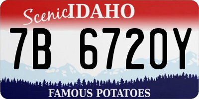 ID license plate 7B6720Y