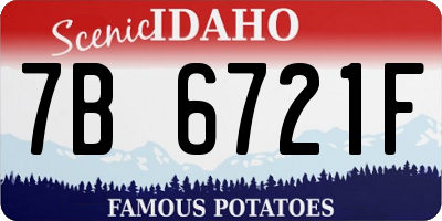 ID license plate 7B6721F