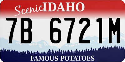 ID license plate 7B6721M