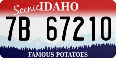 ID license plate 7B6721O