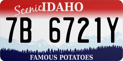 ID license plate 7B6721Y