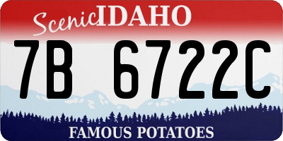 ID license plate 7B6722C