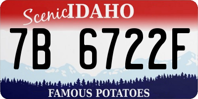 ID license plate 7B6722F