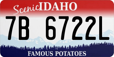 ID license plate 7B6722L