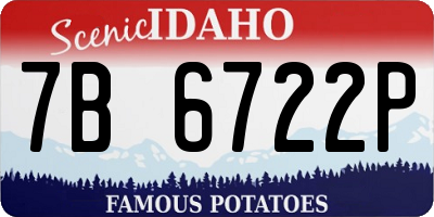 ID license plate 7B6722P