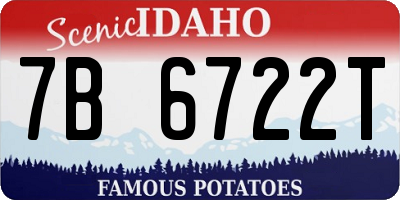 ID license plate 7B6722T