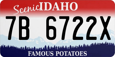 ID license plate 7B6722X