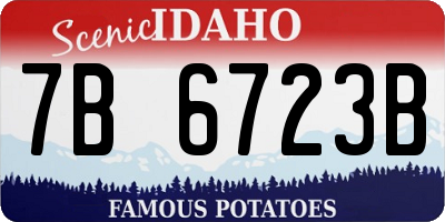 ID license plate 7B6723B