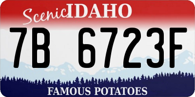 ID license plate 7B6723F