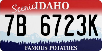 ID license plate 7B6723K