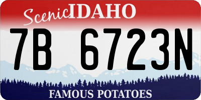 ID license plate 7B6723N
