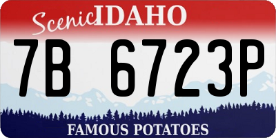 ID license plate 7B6723P