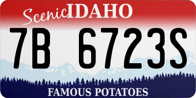 ID license plate 7B6723S