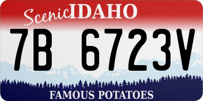 ID license plate 7B6723V