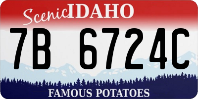 ID license plate 7B6724C
