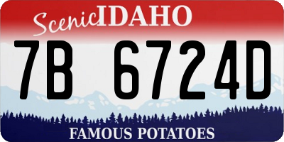 ID license plate 7B6724D