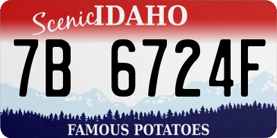 ID license plate 7B6724F