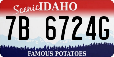 ID license plate 7B6724G