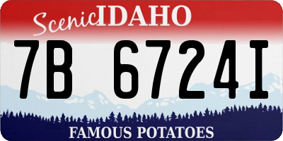 ID license plate 7B6724I