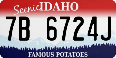 ID license plate 7B6724J