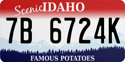 ID license plate 7B6724K