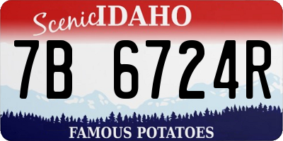 ID license plate 7B6724R