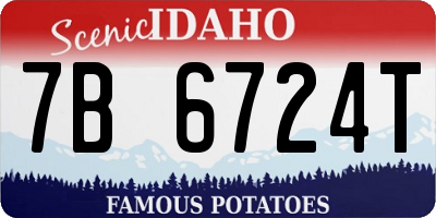 ID license plate 7B6724T