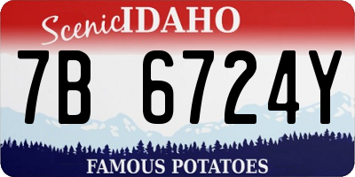 ID license plate 7B6724Y