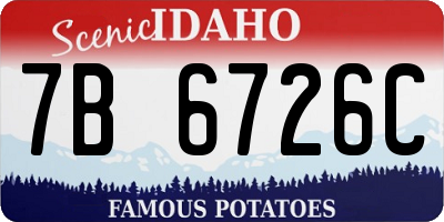 ID license plate 7B6726C